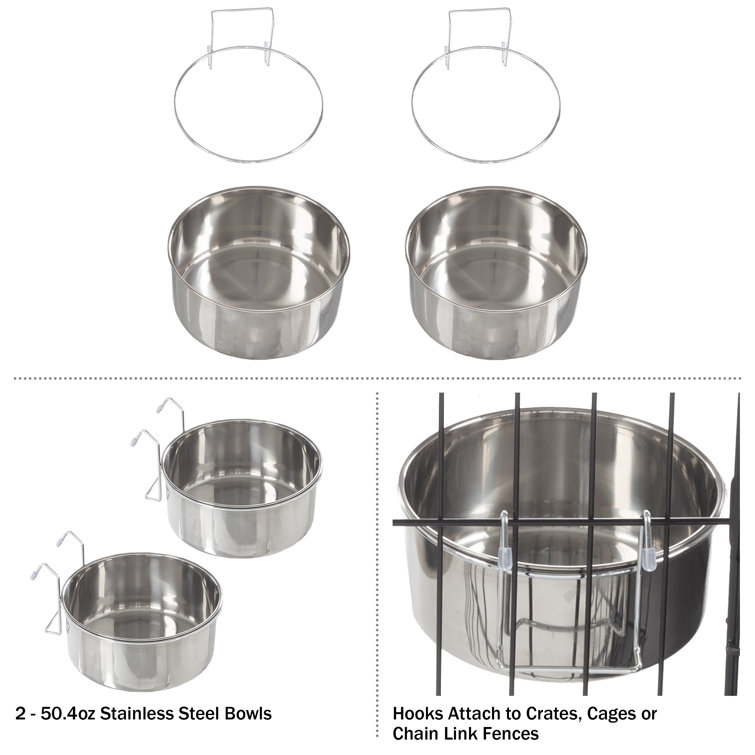 Dog cage clearance bowls